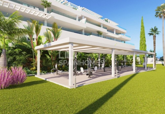Estepona Málaga'da Havuzlu Bahçeye Sahip Modern Daireler 3