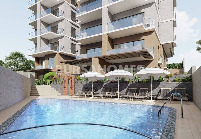 Duplex Apartments with Communal Swimming Pool in Bursa Mudanya