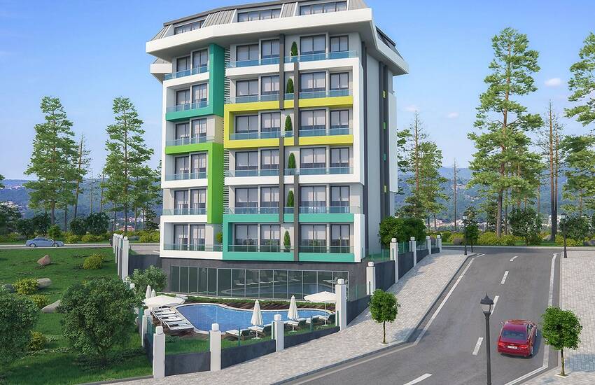 New 1+1 Apartments in Alanya 800 Mt to the Beach 1
