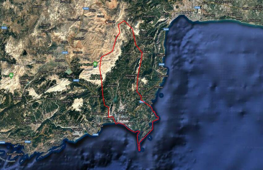 Von Wald Umgebenes Investitionsland In Kumluca Antalya 1
