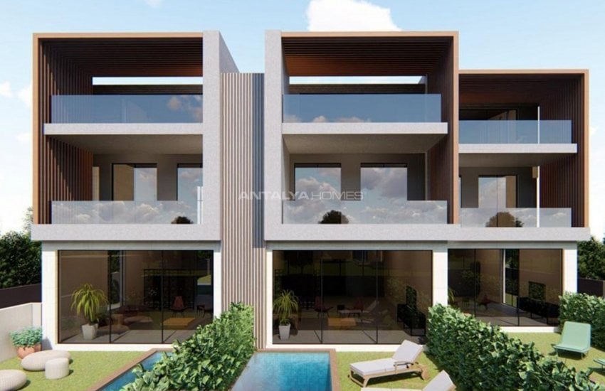 Excellent 3 Bedroom Villas with Parking Lots in Konyaaltı