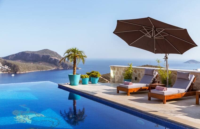 Modernly Designed Triplex Villa in Kalkan with Infinity Pool