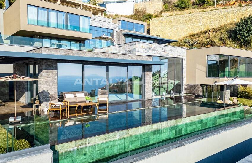 Samtida Designade Villor Med Havsutsikt I Alanya Centrum