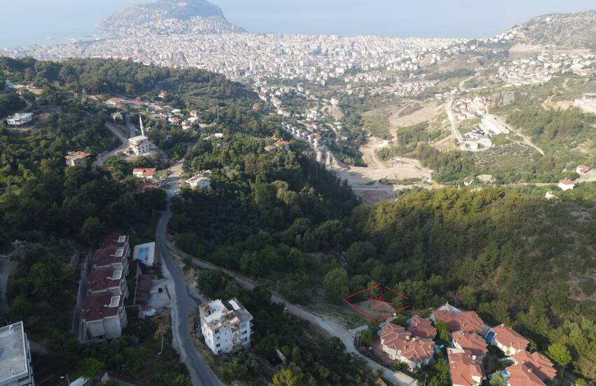 Land with Panoramic Sea and Nature Views in Alanya Center