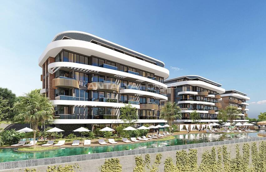 Modern Lägenheter Med Utsikt Över Medelhavet I Alanya Kestel 1