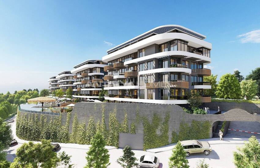 Modern Lägenheter Med Utsikt Över Medelhavet I Alanya Kestel 18