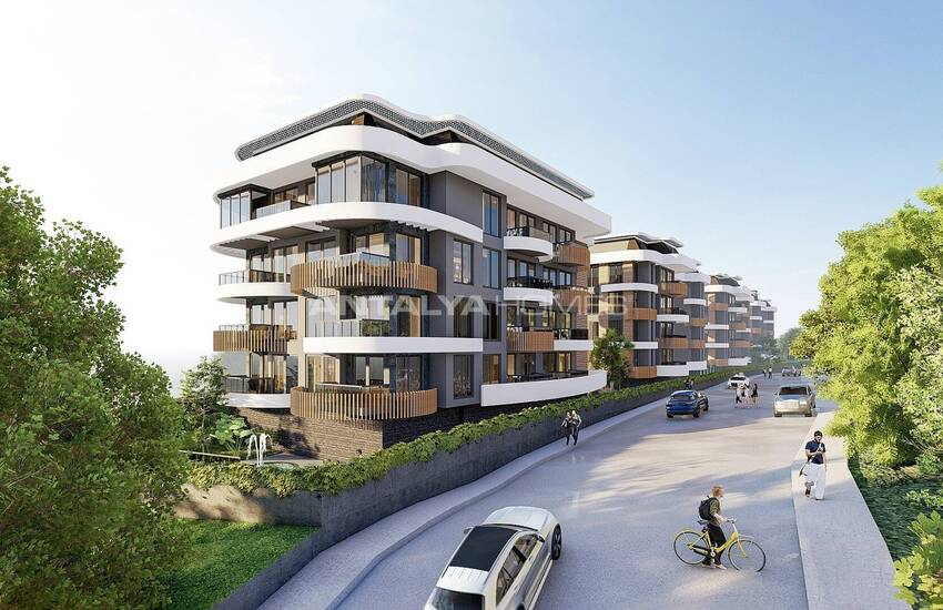 Modern Lägenheter Med Utsikt Över Medelhavet I Alanya Kestel 24