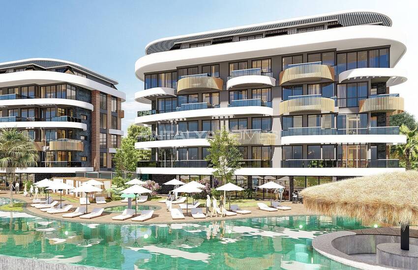 Modern Lägenheter Med Utsikt Över Medelhavet I Alanya Kestel 3