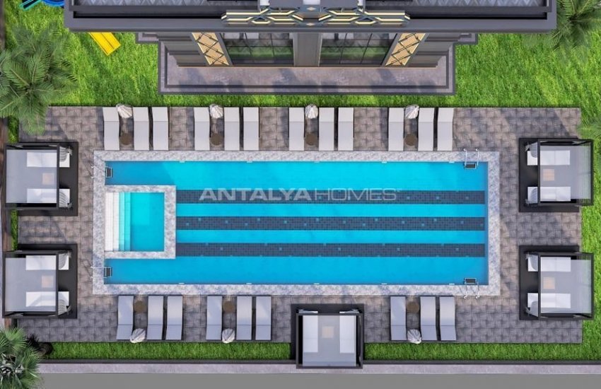 شقق بموقع جيد مطلة على البحر مع حوض سباحة في ألانيا 2