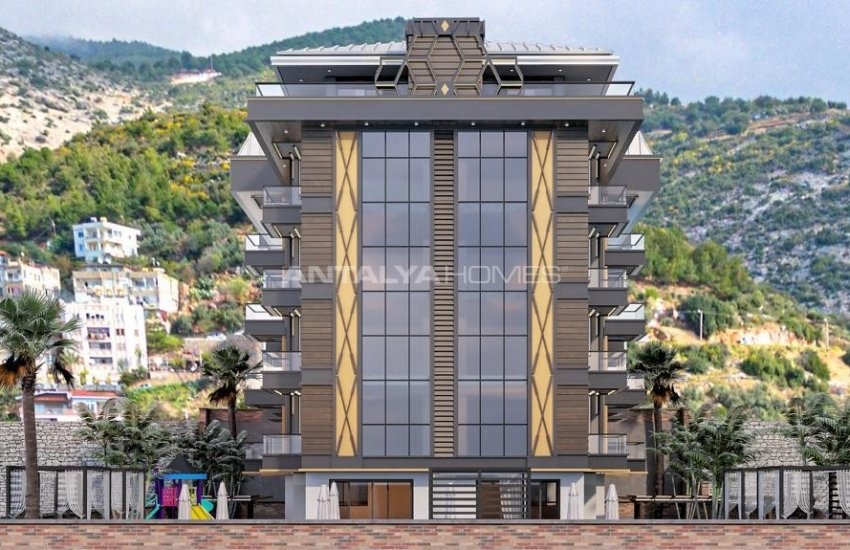 شقق بموقع جيد مطلة على البحر مع حوض سباحة في ألانيا 5