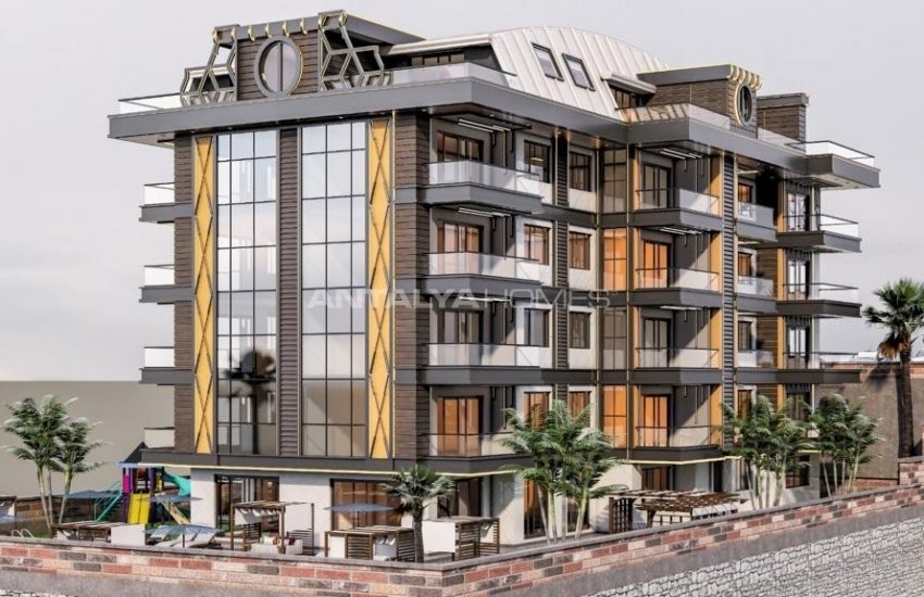 شقق بموقع جيد مطلة على البحر مع حوض سباحة في ألانيا 1