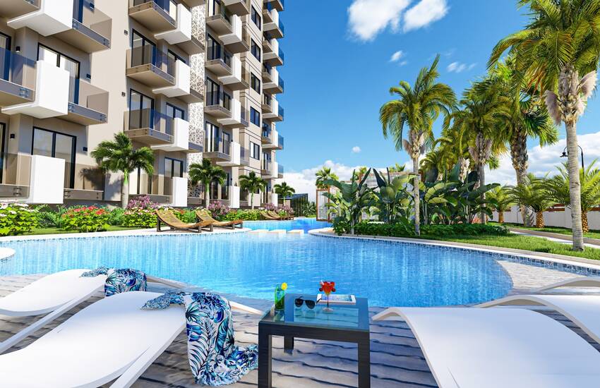 Centrally Located Luxury Apartments in a Complex with Pools in Alanya