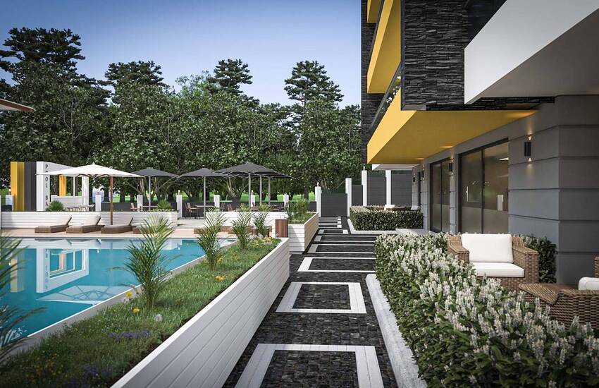 Nature View Flats in a Complex with Rich Features in Oba Alanya