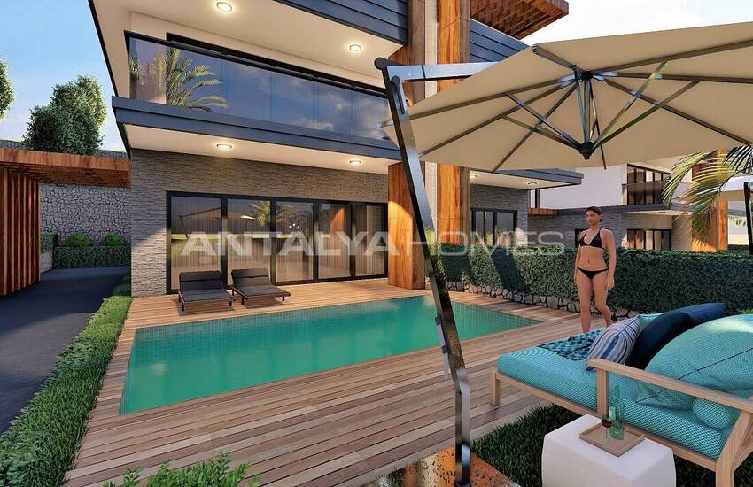 Сдвоенные Виллы Рядом с Пляжем в Алании, Авсаллар 1