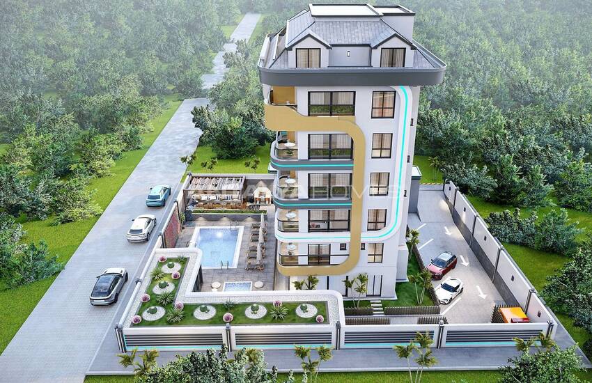 Chic Properties in a Complex with Swimming Pool in Alanya 10