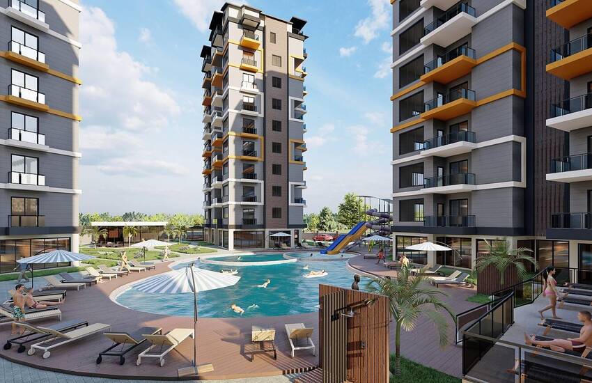 New Apartments in a Rich Featured Project in Antalya Manavgat
