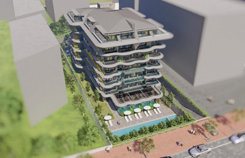 Beachfront Luxury Flats Close to Amenities in Alanya Tosmur 6