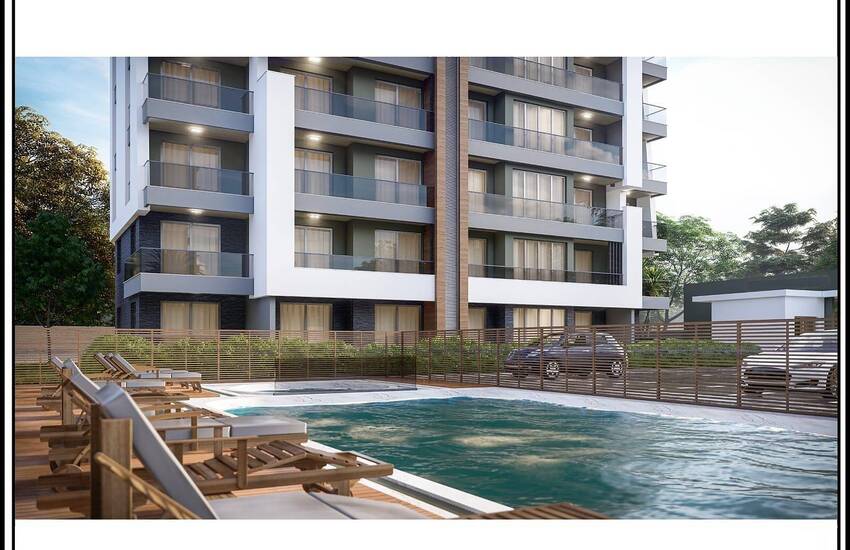 New Antalya Apartments in a Project with Pool in Aksu