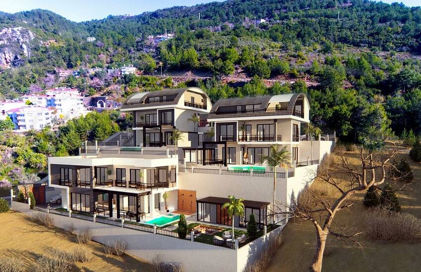 Moderne Huizen Met Privé Zwembad En Tuin In Alanya Bektas