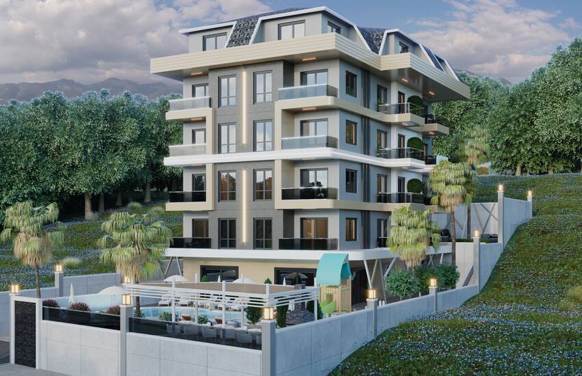 Modernly Designed Apartments Near Dim River in Kestel Alanya