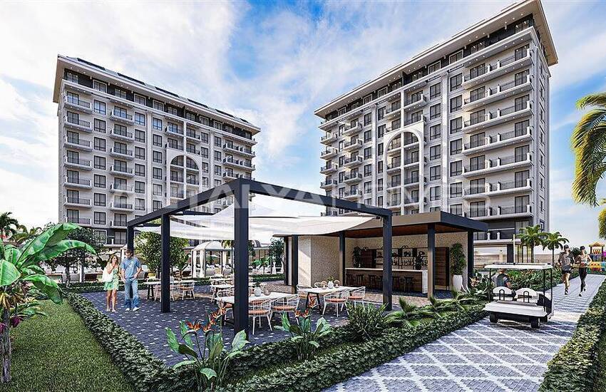 املاک جدید با دید دریا در مجتمعی در آلانیا 8