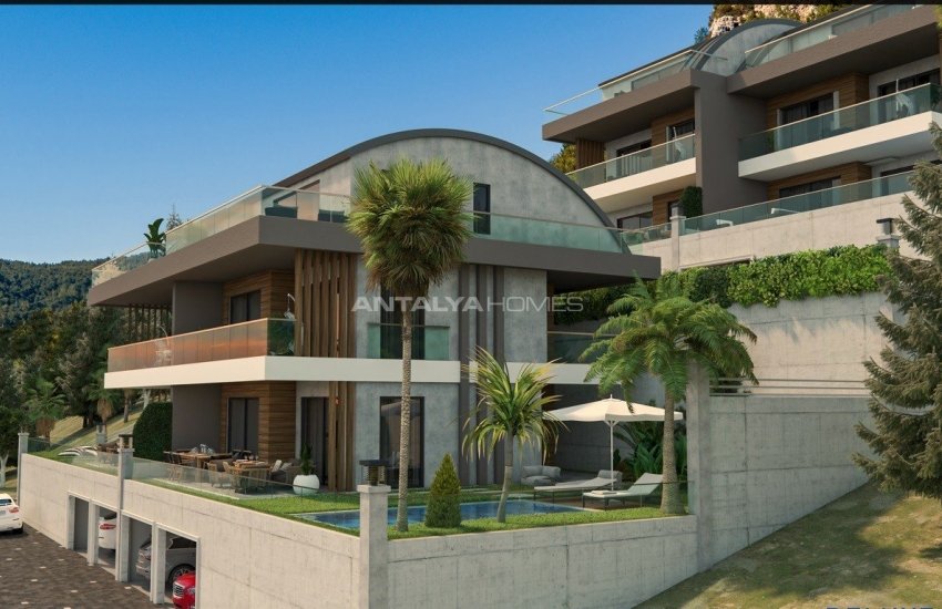 Spacious Villas with Amazing Sea and City View in Alanya 1