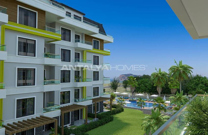 Sea View Flats in a Complex with Swimming Pool in Alanya Oba 4