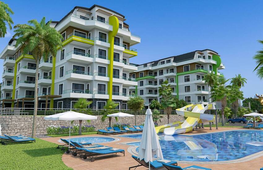 Sea View Flats in a Complex with Swimming Pool in Alanya Oba