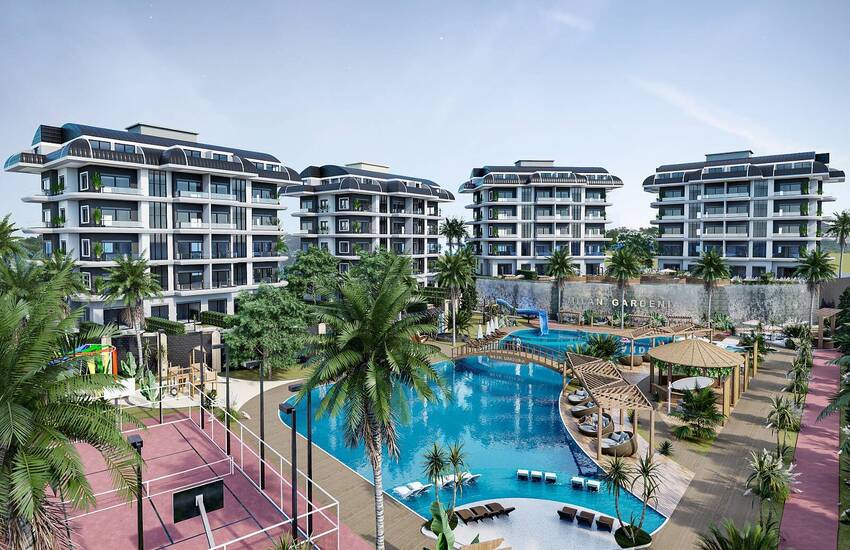 Alanya'da Şık Tasarımlı ve Deniz Manzaralı Sıfır Daireler