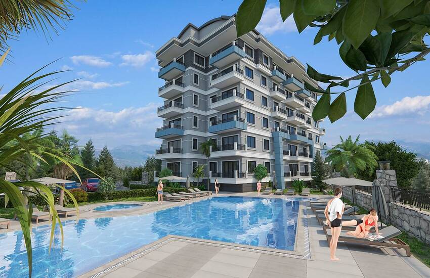Luxus Wohnungen In Neuem Komplex Mit Meerblick In Alanya