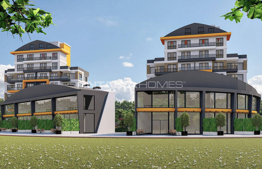 آپارتمان های جمع و جور با چشم انداز بی وقفه در آکسو، آنتالیا 6