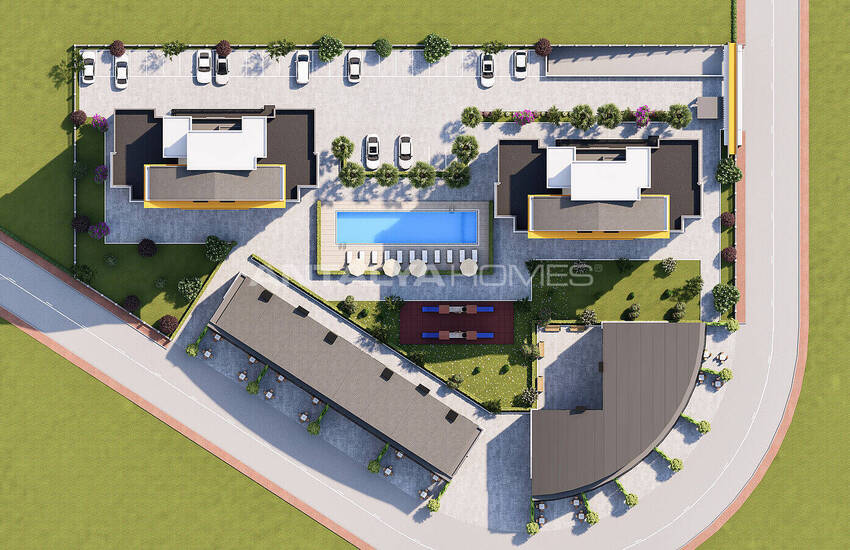 آپارتمان های جمع و جور با چشم انداز بی وقفه در آکسو، آنتالیا 7