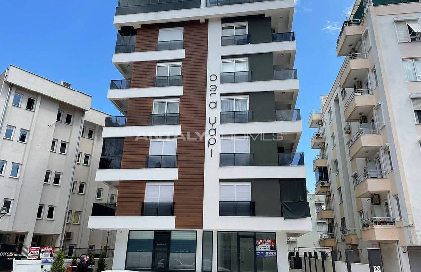 New Flat in a Building with Parking Lot in Antalya Center 1