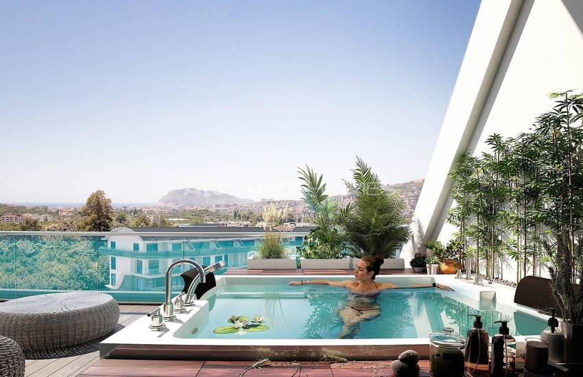 Stilvolle Wohnungen Mit Meer Und Naturblick In Oba, Alanya 10
