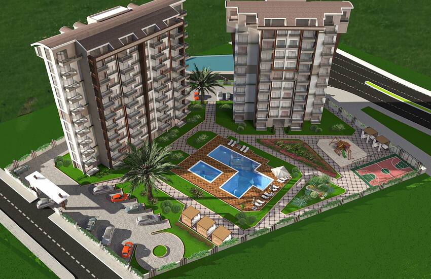 Sea View Apartments in a Complex with Swimming Pool in Gazipasa