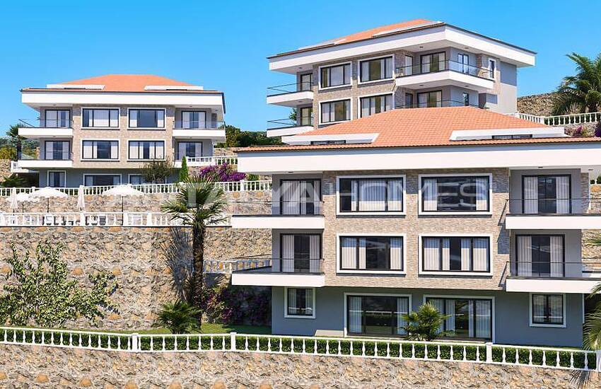 Duplex Med Natur Och Havsutsikt Omgivna Av Natur I Kargicak Alanya 3
