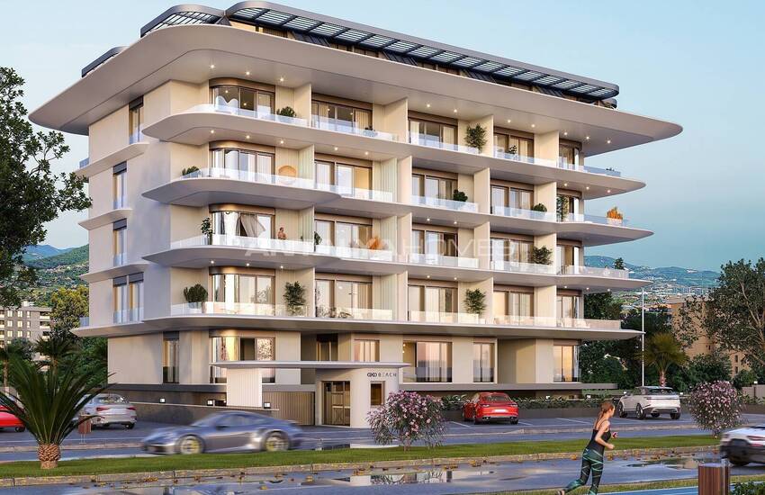 Nybyggda Lägenheter Nära Havet I Ett Komplex I Alanya Kestel 2