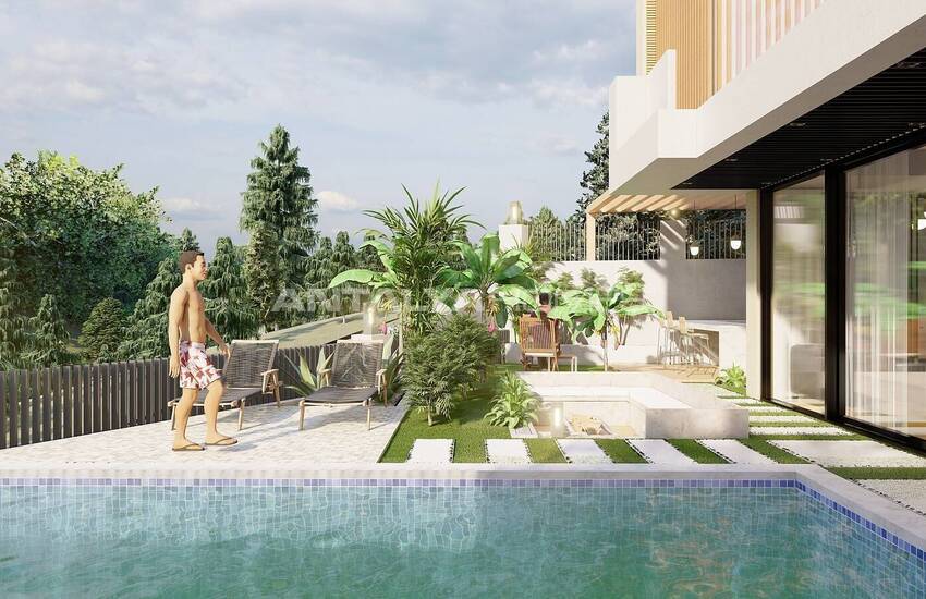 Detached Houses with Sea Views and Pools in Alanya Tepe 6