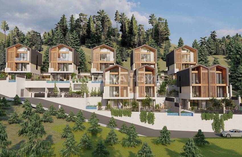 Fristående Hus Med Havsutsikt Och Pooler I Alanya Tepe 1