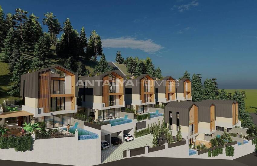 Fristående Hus Med Havsutsikt Och Pooler I Alanya Tepe 3