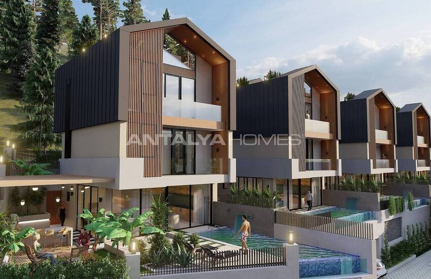 Vrijstaande Huizen Met Zeezicht En Zwembaden In Alanya Tepe