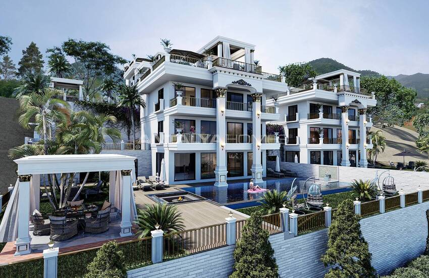 Ultra-luxury Detached Villas with Pool in Alanya Tepe 3