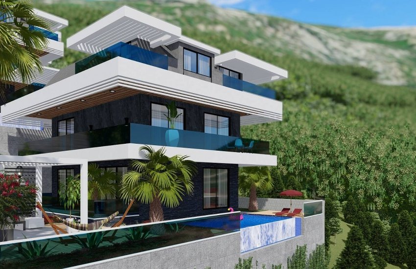 Villas Avec Piscines Exceptionnelles Et Jardins Privés À Alanya