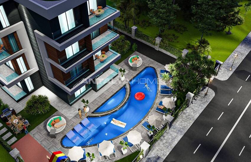 Apartments with Pool Views Near Airport in Altintas Antalya 14