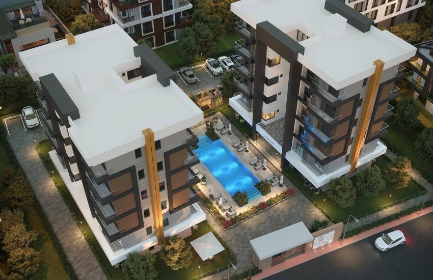 1-bedroom Flats in a Complex with Pool in Antalya Altintas