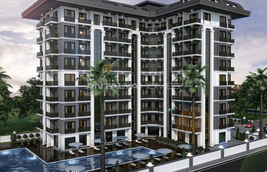 Alanya Payallar'da Site İçinde Deniz ve Şehir Manzaralı Daireler 1