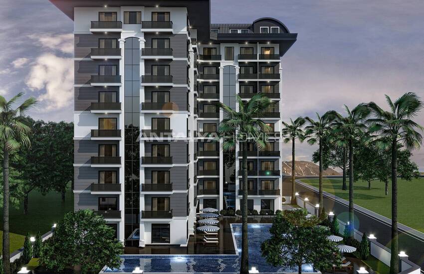 Alanya Payallar'da Site İçinde Deniz ve Şehir Manzaralı Daireler 2