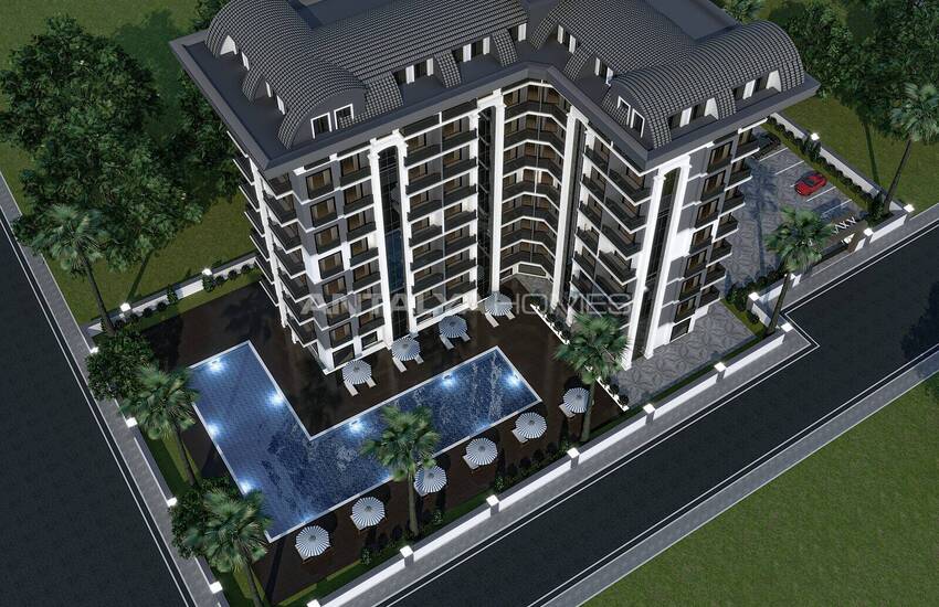 Alanya Payallar'da Site İçinde Deniz ve Şehir Manzaralı Daireler 3