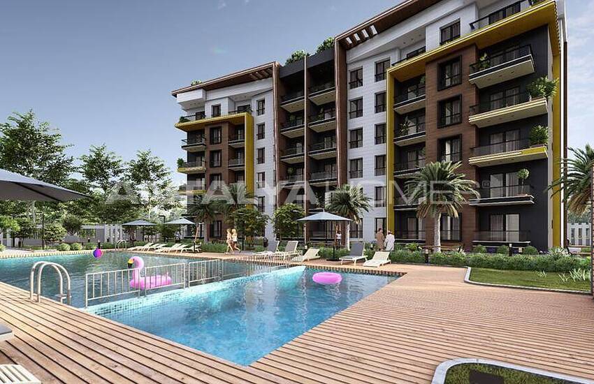 Flats From New Project with Pool and Parking Lot in Altıntas
