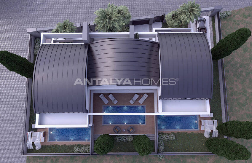 فيلا حديثة مع مسبح تدفئة تحت البلاط في دوشمالتي ينيكوي 3